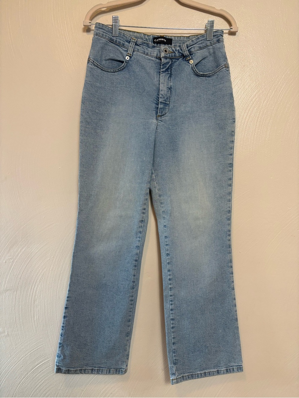 Cambio Women’s Jeans Janet High Waist Straight Light Wash Pockets Denim Size 10